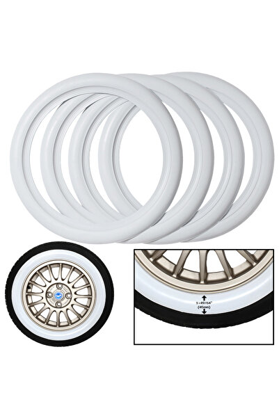 Omega 13 İnç Otomobil Beyaz Yanak Görünümlü Lastik Aksesuarı 45 mm 4 Adet Set...