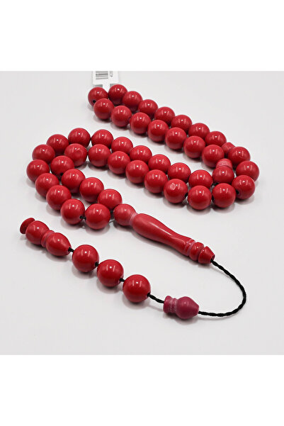 genernic New Turkish Snooker Rosary 45 Beads 10mm Vibrant Red Prayer Beads 49...