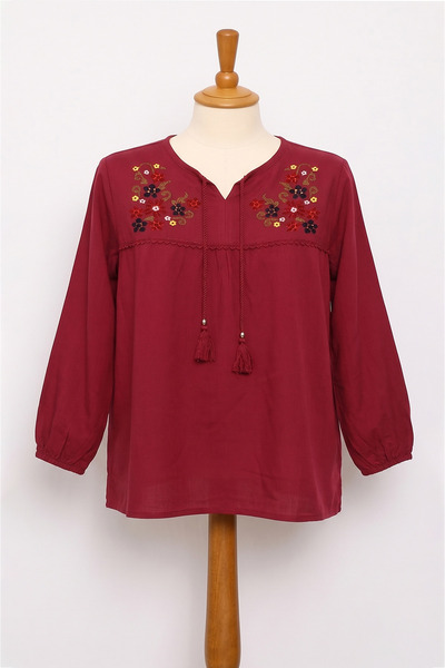 nacar çarşı Women's Mother Patterned Lace Collar Red Shile Fabric Women's Com...