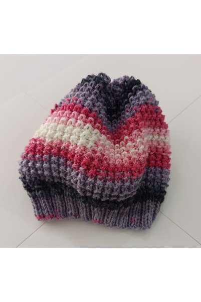 Solid Bakkal Hand Knitted Colorful Beanie and Neck Warmer