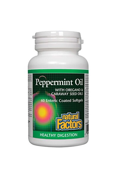 Natural Factors Peppermint Oil With Oregano and Caraway Seed, 60 Softgels