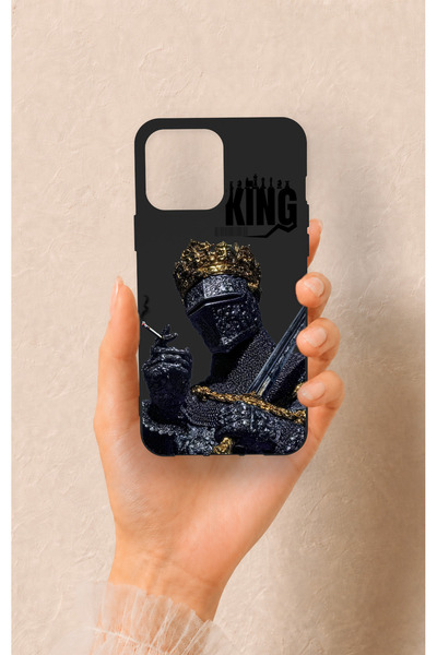 Vip Case iPhone 13 Pro Max Uyumlu King Desenli Silikon Kılıf
