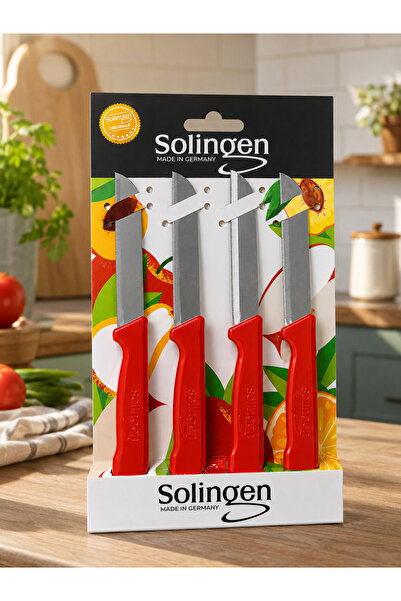 Solingen Bıçak Seti 4’lü Tırtıklı Meyve Bıçağı Paslanmaz Çelik