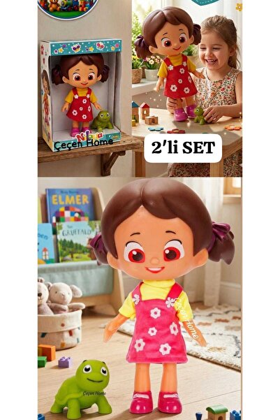 ÇEÇEN HOME Niloya Oyuncak Bebek Ve Tospik Kaplumbağa Seti, Niloya Et Bebek, N...