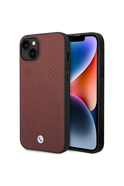 BMW Husă BMHCP14S22RFGR pentru iPhone 14 6.1 ", bordo, piele cu model diamant