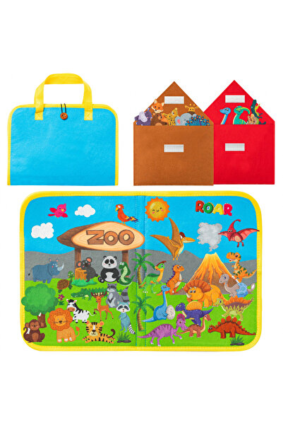 OEM Joc Educativ Tabla de Povesti cu Dinozauri si Animale de Zoo, 50 Piese di...