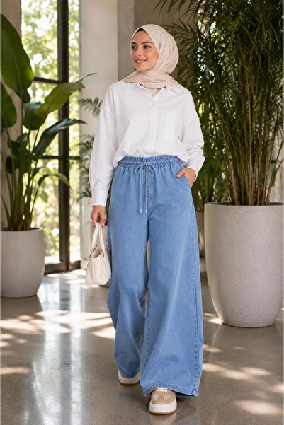 Gioni Elastic Waist Palazzo Jeans