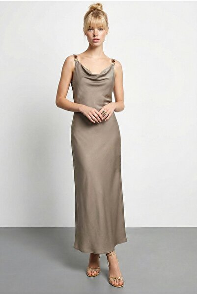 Hiccup Rochie maxi din satin cu guler înalt LUCCI