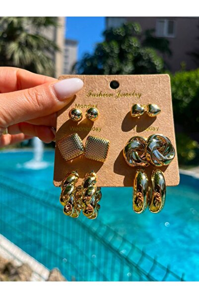 Arthesia Jewelry Gold Color 6-Piece Earring Set