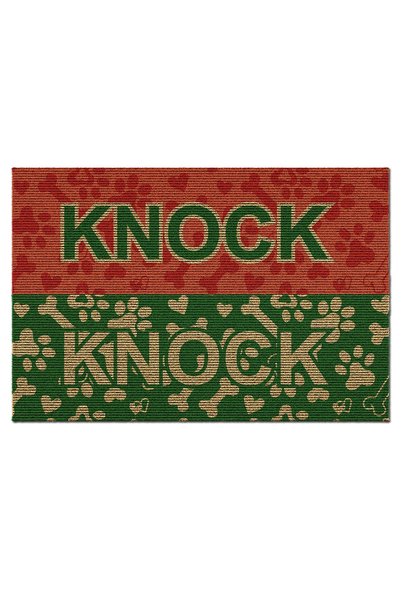 Decovetro Colorful Door Mat with Knock Knock Paw Pattern 40 X 60 cm