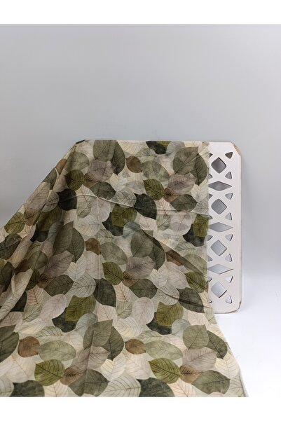 ünsal tekstil Yaprak Desenli İpek ViskonKumaş(1 Metre × 1.5 En)