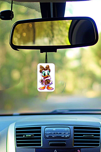 ESLEM 2 Pieces Daisy Duck Cartoon Character Rearview Mirror Ornament Leopard ...