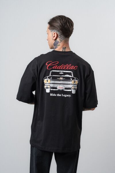 Respire Tricou supradimensionat Cadillac negru