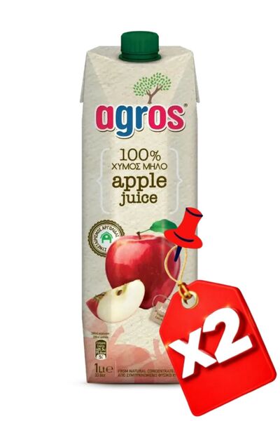 Agros 2x APPLE 100% 1000 ml