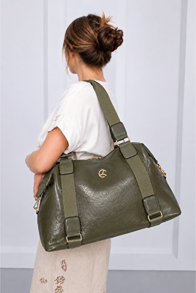 MILANOFOX Large Size Khaki Soft Leather Women's Hand & Shoulder Bag – Stylish...