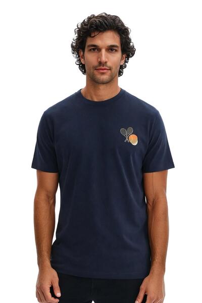 Ar-ma Erkek Bisiklet Yaka Tişört Resim Baskili Örme Kumaş Regular Fit %100 Pamuk 30/2 Süprem Y313444