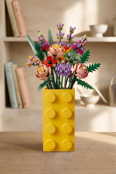 Deep Sweet Lego Çiçek Uyumlu Brick Tuğla Tasarımlı Dekoratif Vazo