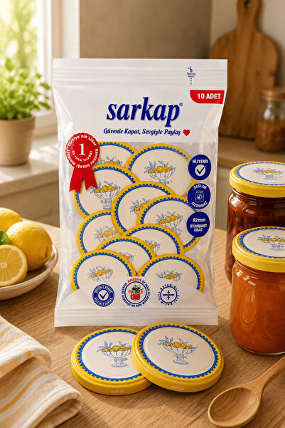 Sarkap Hijyenik Paketli 10'lu 82 mm Kapak - Pop Art Sebze Seri - Limon Kase