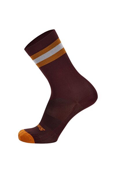 Santini Șosete de ciclism Bengal SS 2025-Bordo/Portocaliu-XS