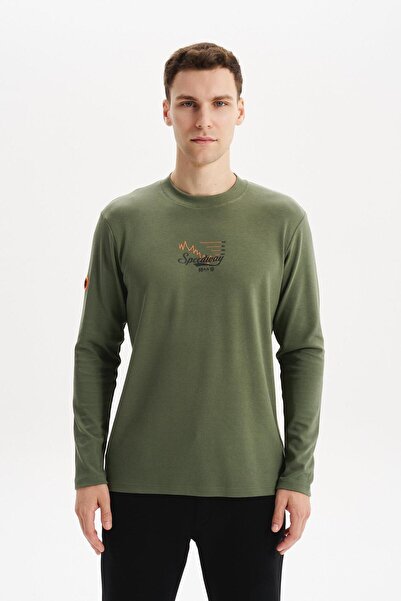 Arma Ar-Ma Men's Crew Neck Sweatshirt with Text Print, Pocketless, Knitted Fa...