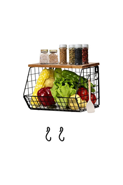 OEM Coș de bucătărie pentru fructe și legume, de perete, solid, 30x20x21,5 cm...