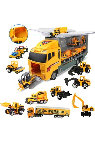 OEM Set de Vehicule de Construcții pentru Loc de Joacă 12 Elemente 36x9.9x15 cm