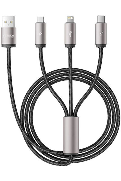 Tech-Protect Ultraboost 3 σε 1 Καλώδιο Lightning & Type-C & Micro-USB 3.5A 10...