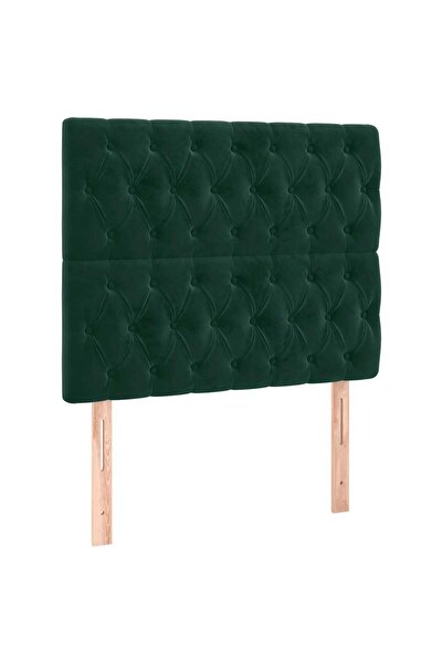 vidaxl Tăblie de pat verde închis 100x7x118/128 cm catifea