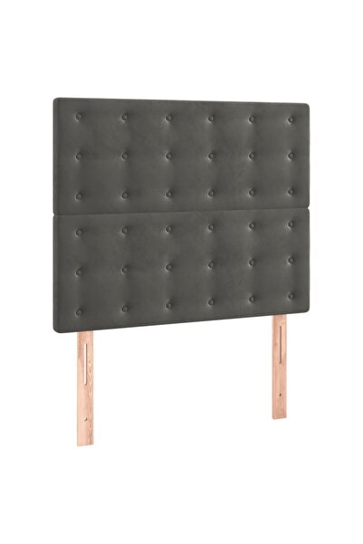 vidaxl Tăblie de pat gri închis 90x5x118/128 cm catifea