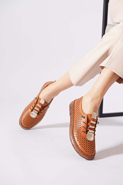 Moda Pie Resu pleated elastic perforated sole stitched genuine leather orthop...