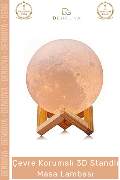 Denguva #LedIşık Dekoratif 3D Moonlight Standlı Pilli PLA Güvenli Çocuk Odası...