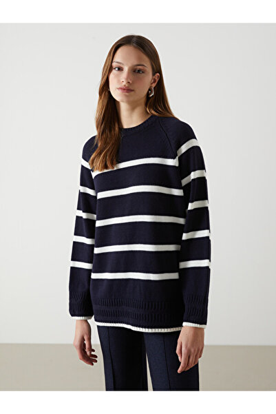 LC Waikiki Rmz Gi̇yi̇m Farkiyla Zero Roba Collar Striped Women's Knitwear Swe...