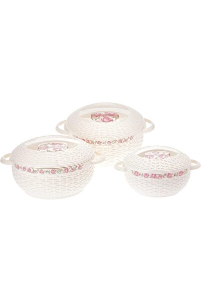 Nayasa Ambrosia Food Storage Cooking Pot Set, 3 Pieces, Capacity 1.5/2.5/3.5 ...