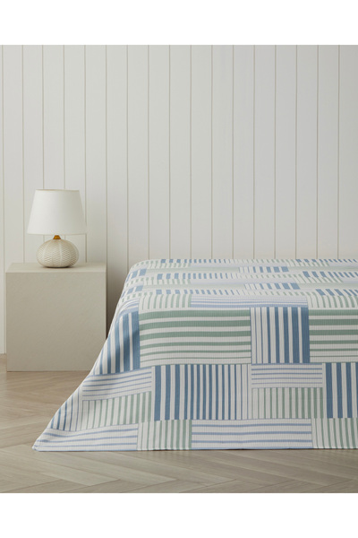 English Home Aqualis Çift Kişilik Pike 200x220 cm Mavi