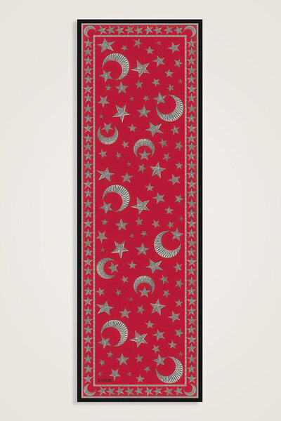 Imannoor Ayla Yıldız Kırmızı Floş Pamuk Şal 70x210