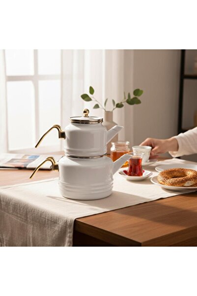 ORUÇ HOME VİNTAGE EMAYE ÇAYDANLIK
