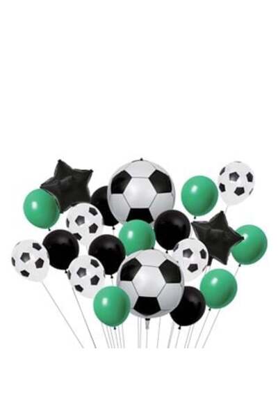OEM Set de baloane pentru petrecere, alb-verde, din folie, cu tematică fotbal...