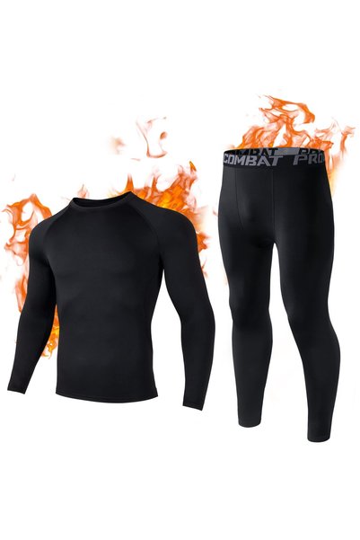 OEM Men's Thermal Fleece Base Layer Set Long Sleeve Top & Tights Breathable S...