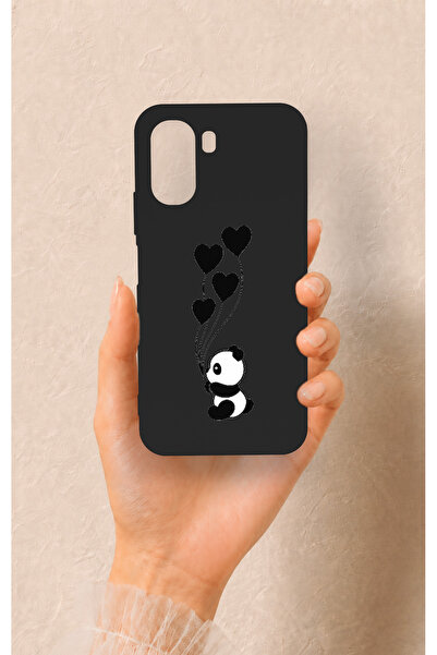 Vip Case Oppo A6T Uyumlu Kalpli Panda Desenli Silikon Kılıf
