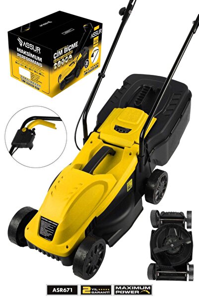 ASSUR 1200W 30L Toplama Torbalı Elektrikli Çim Biçme Makinesi