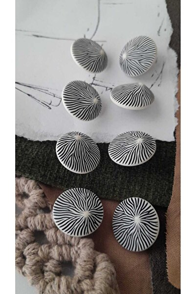 ILERI EUROPE Polyester Zebra Button 16 mm 8 Pcs