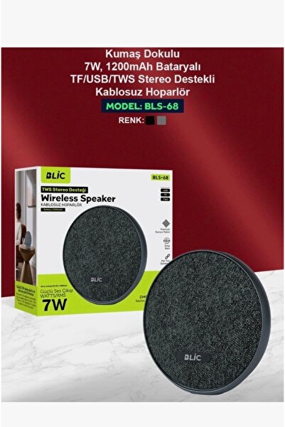 Blic 7W KABLOSUZ HOPARLÖR TWS STEREO DESTEĞİ ÇOKLU CİHAZ UYUMU