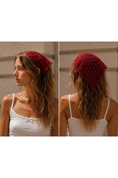 Smonday Red Color Hair Accessory / Bandana