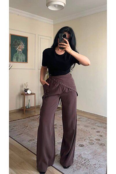 YELZEY BUTİK Pantalone sa detaljima vezanja u struku