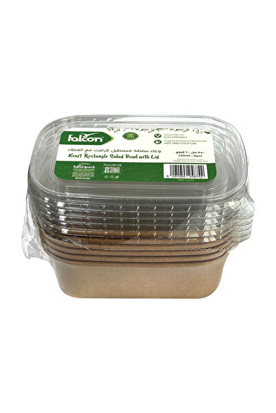 Falcon Kraft Rectangular Container 750ml With Lid