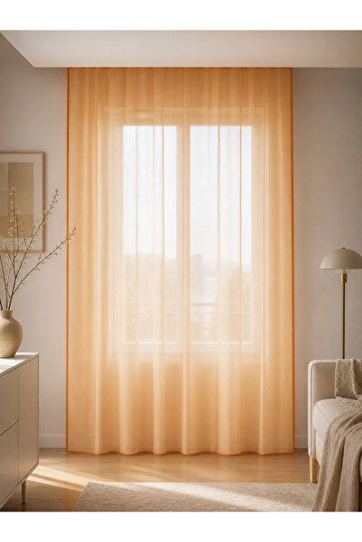 nareen home Turuncu Premium Tül Perde 145x300