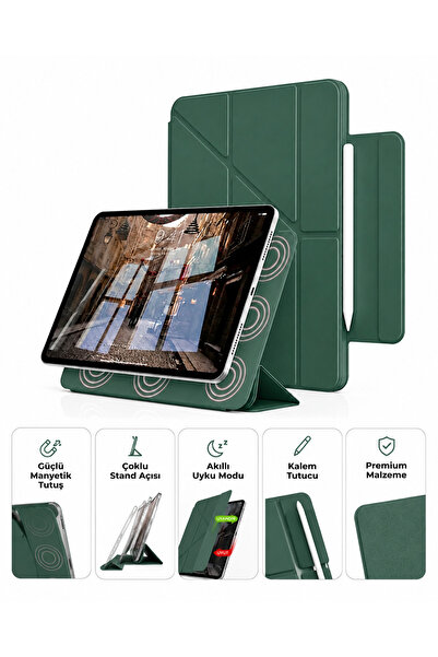 EHZ TEKNOLOJİ iPad A16 2025 / iPad 10. Nesil 2022 Uyumlu Manyetik Kılıf Kalem...