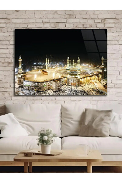 Ender Express Mescidi Haram Mekke Gece Işıklı Panoramik Kabe Manzarası İslami...