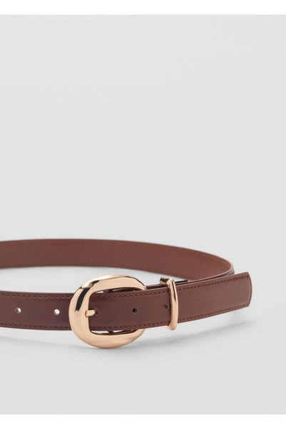 MANGO Woman Round buckle belt