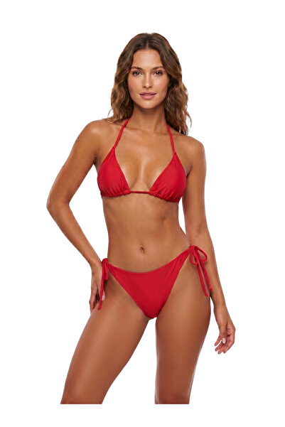 Donnita Donlaritta Women's Drawstring Triangle Halter Neck Bikini Set